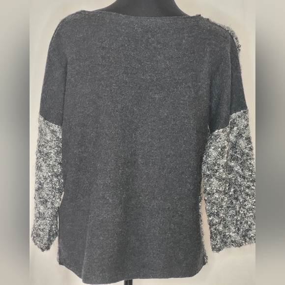 Eileen Fisher The Fisher Project Slub Knit Gray Wool Mohair Blend Sweater - S - Picture 4 of 10